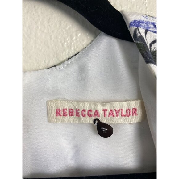 Rebecca Taylor Silk Blend Matelasse Floral Print Skater Dress Size 4 Fit & Flare - Picture 5 of 16